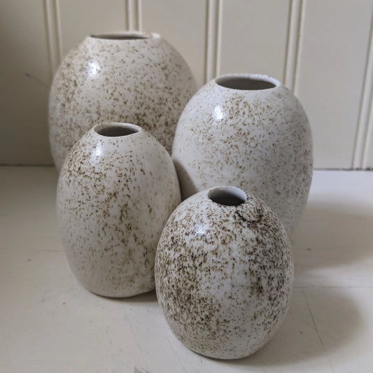 Bird Egg Vases- Speckled White